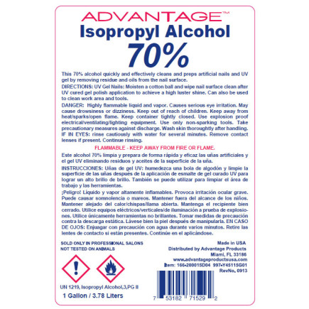 ADVANTAGE 70% ISOPROPYL ALCOHOL GAL 