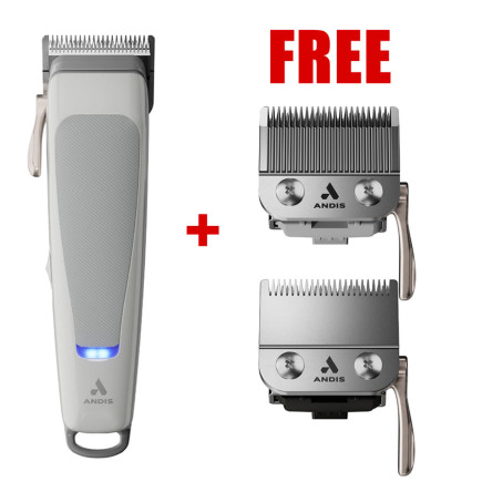 #86100 ANDIS REVITE CLIPPER W/ TAPER BLADE - GREY & TWO FREE BLADES