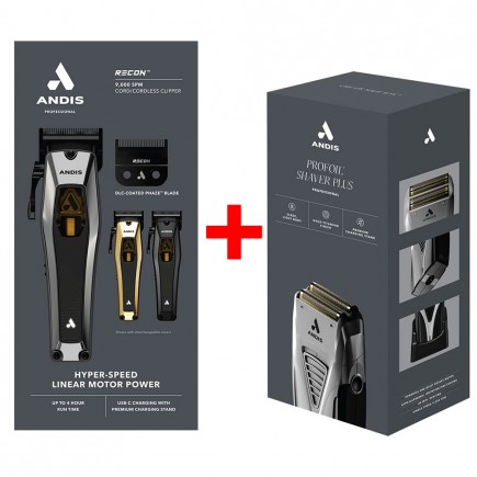 #562257-17255 Andis Recon Clipper w/ FREE ProFoil Plus Shaver