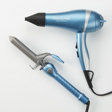 #BNTPP68 BABYLISSPRO NANO TITANIUM IONIC DRYER & 1" CURLING IRON COMBO