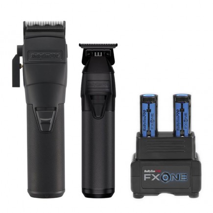 #FX1CTMBTO/FXC2BPPK BabylissPro FXONE BlackFX Clipper-Trimmer-Base+Batteries 