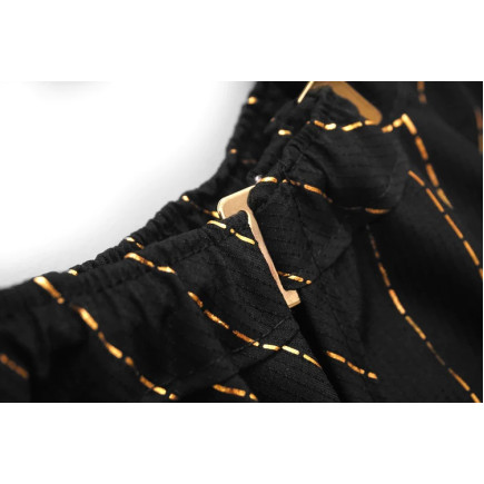 BARBER STRONG THE BARBER CAPE - BLACK w/ GOLD PINSTRIPES