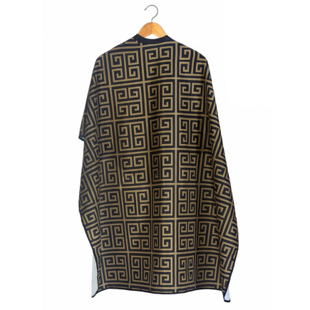 STYLETEK BLACK/GOLD MILAN BARBER CAPE