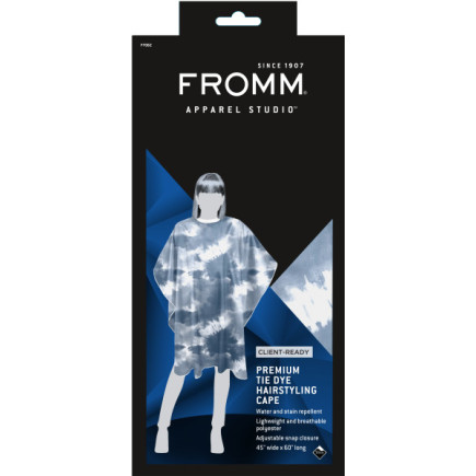 #F7062 FROMM TIEDYE HAIRSTYLING CAPE - BLUE