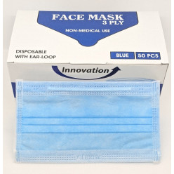 #21914  3-Ply Earloop Face Mask - Blue 50/bx 