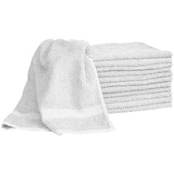 DELUXE TERRY TOWELS 12PK - WHITE