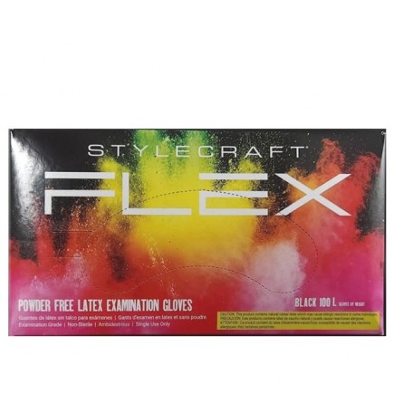 Stylecraft Flex Black Powder-Free Latex Gloves Stylecraft Flex Black Powder-Free Latex Gloves