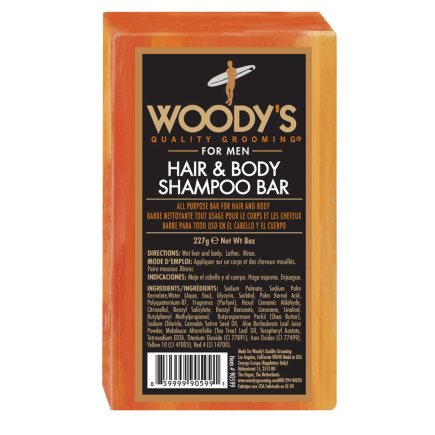 WOODY'S HAIR AND SHAMPOO BODY BAR 8 OZ