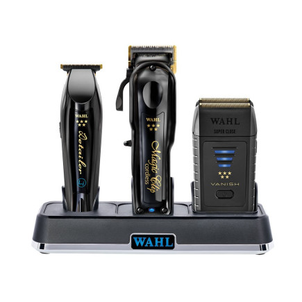 WAHL CORDLESS BARBER COMBO & VANISH SHAVER W/ FREE WAHL POWER STATION